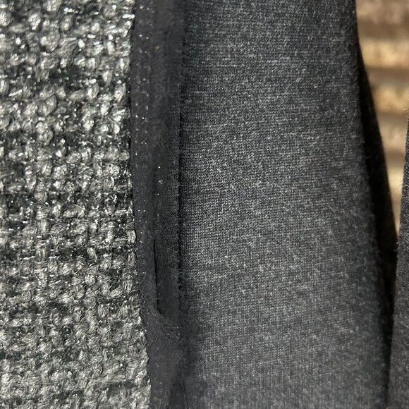 Cache Blazer Navy Blue Tweed Asymmetrical Zip Oversized Collar Size 6 - Picture 5 of 9